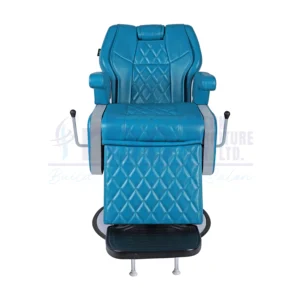RBC 213 Teal Blue Hydraulic Barber Chair with Diamond Stitching and Round Base