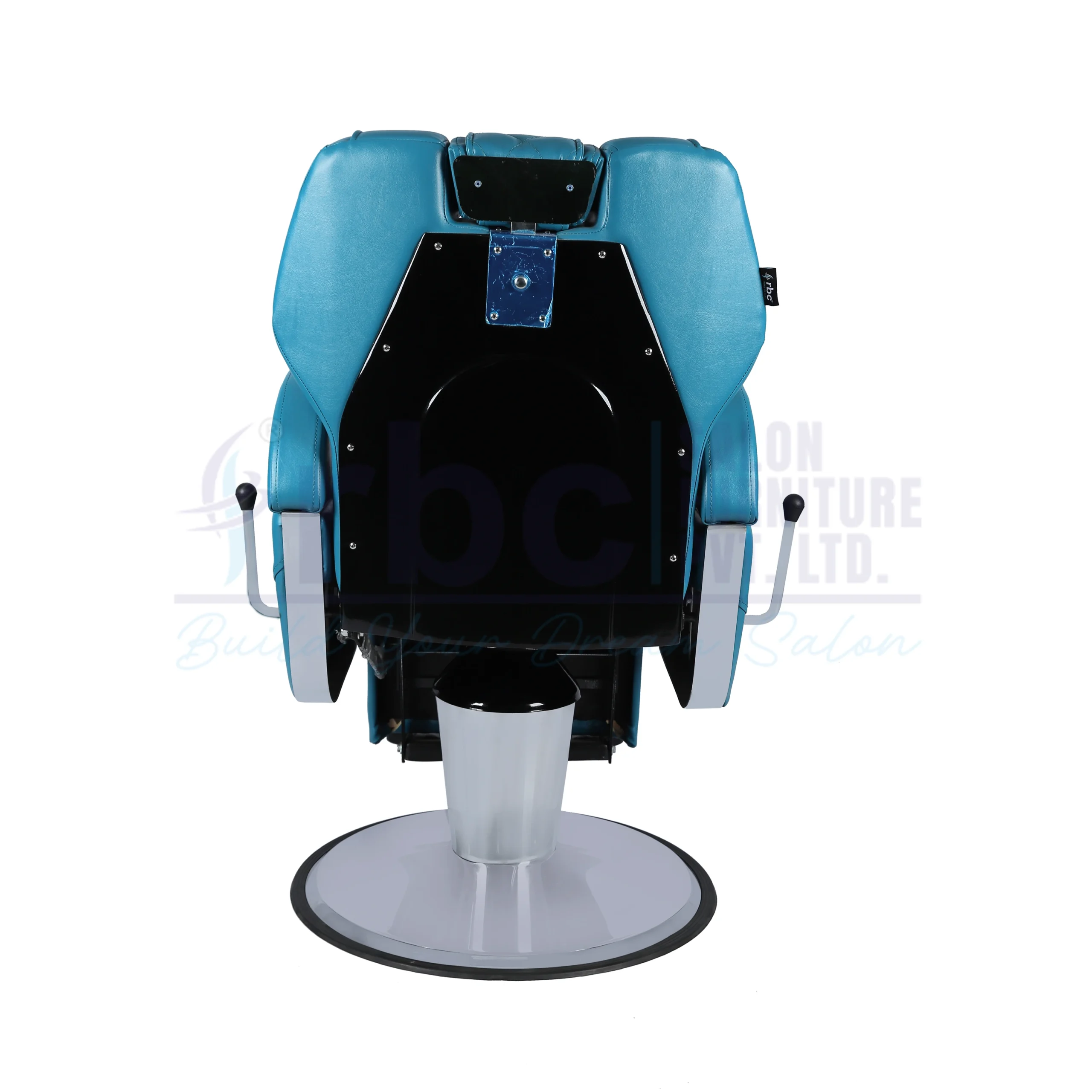 RBC 213 Teal Blue Hydraulic Barber Chair with Diamond Stitching and Round Base
