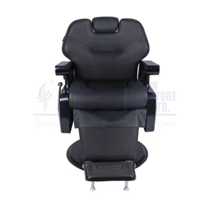 RBC 252 Heavy-Duty All-Black Reclining Hydraulic Barber Chair with Round Base