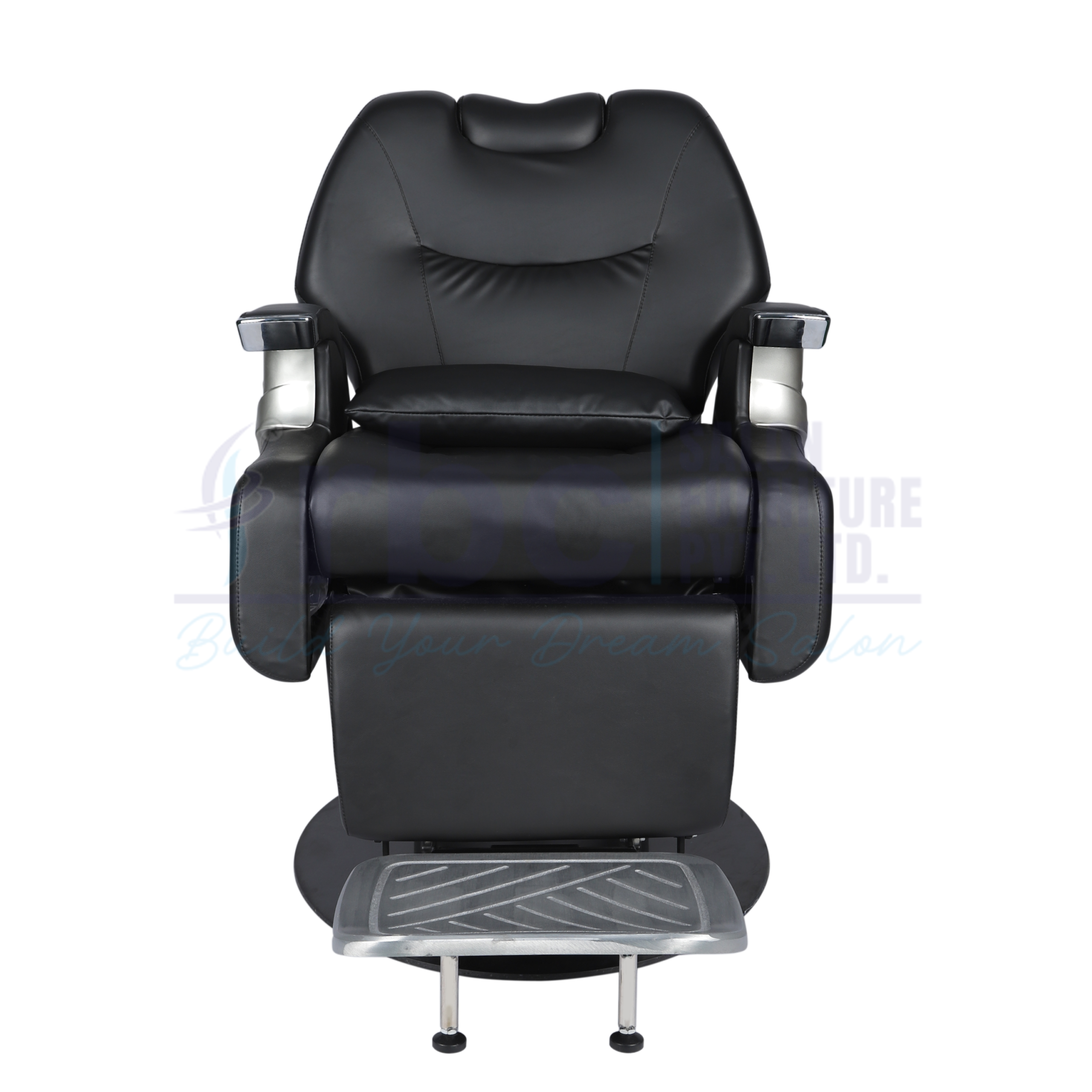 RBC 431 Motorized Electric Reclining Barber Chair with USB Ports and Round Base