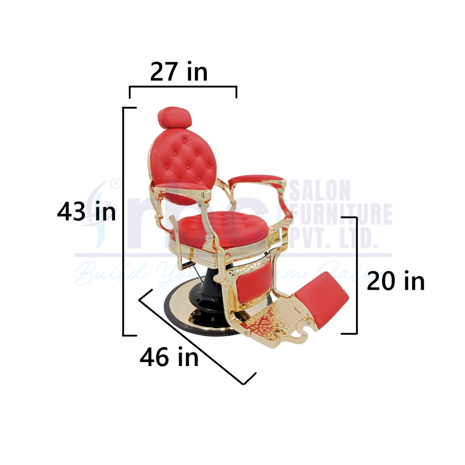 rbc 435 golden luxury red hydraulic barber chair d