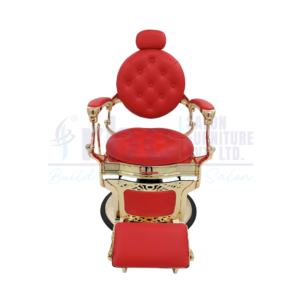 RBC 435 Golden and Red Luxury Antique Hydraulic Barber Chair