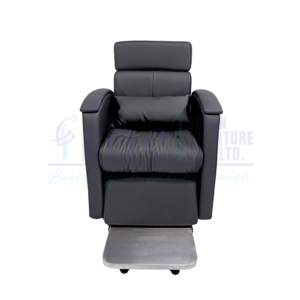 RBC 440 Premium Black Electric Reclining Salon Chair with Extended Leg Rest Side View