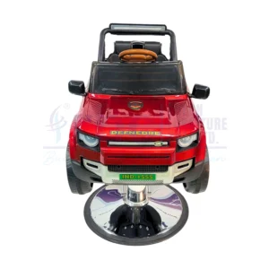 RBC Red SUV Car Kids Hydraulic Salon Chair with Chrome Round Base Front View