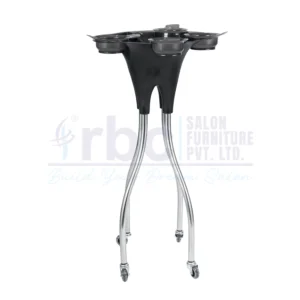 RBC 108 Hair Extension and Dye Service Trolley Stand with 4 Color Bowls, Foil Dispenser, and Chrome Curved Base