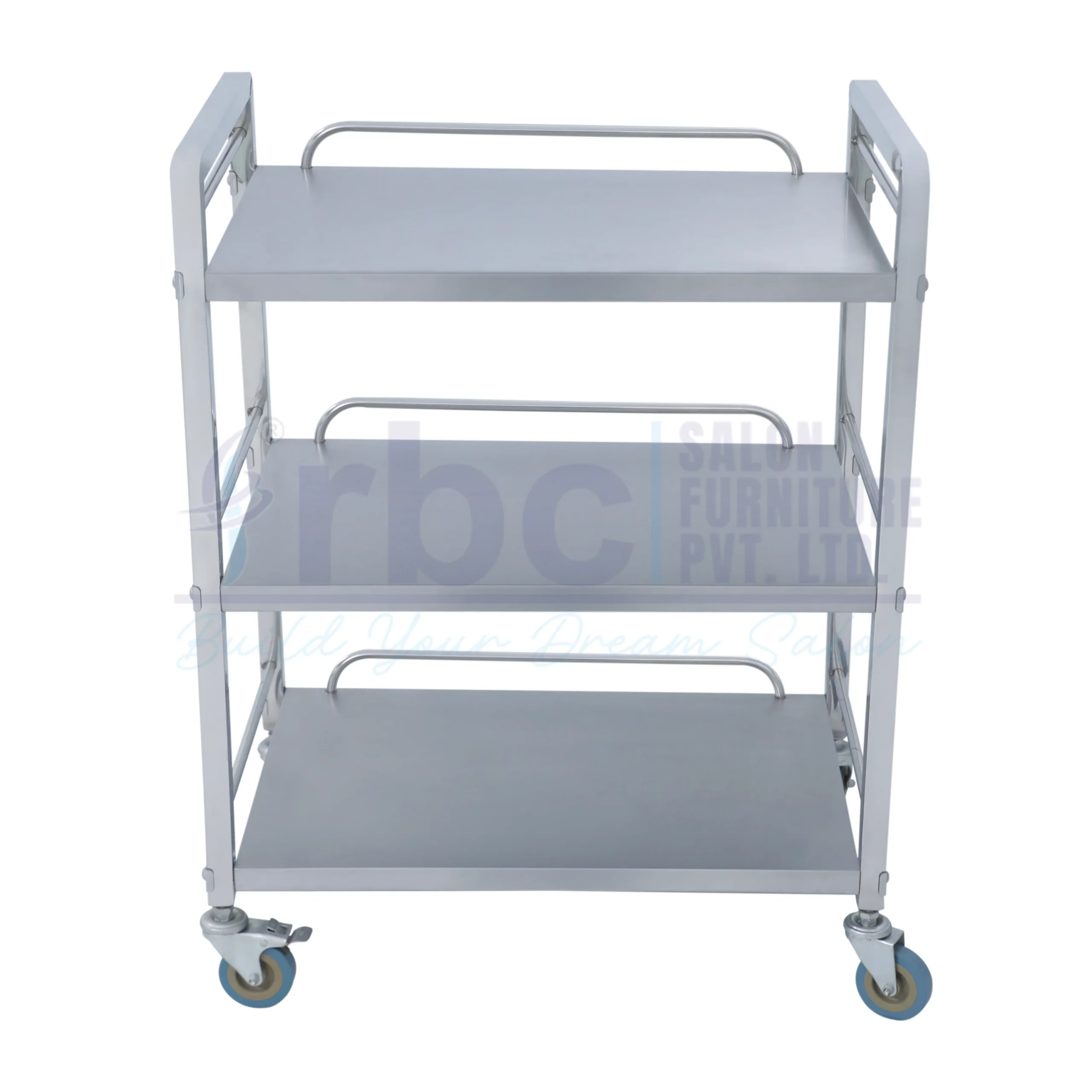 rbc 119 professional stainless steel 3 tier salon utility trolley cart