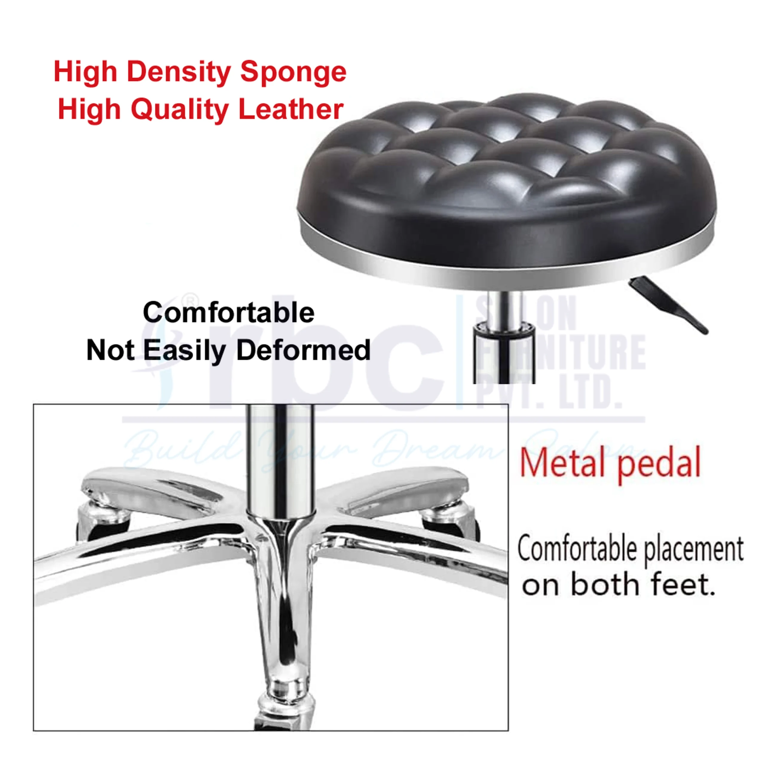 rbc 124 professional hydraulic tufted salon stool chair r