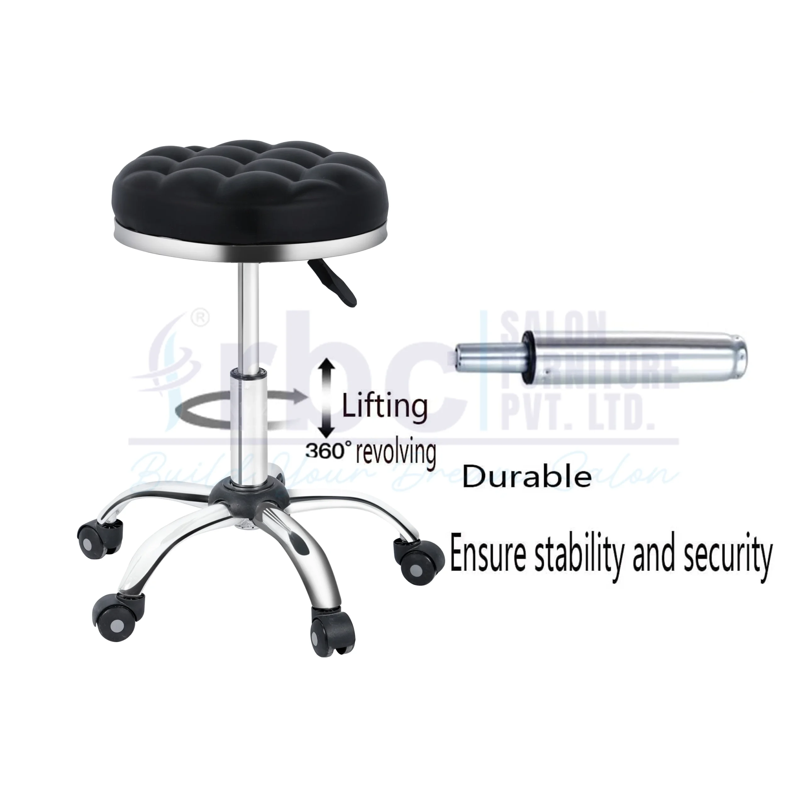 rbc 124 professional hydraulic tufted salon stool chair