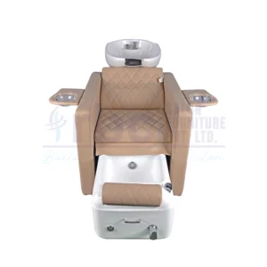 RBC 340 Beige 3-in-1 Salon Station featuring Shampoo Wash Basin, Foldable Manicure Bowls, and Pedicure Foot Tub