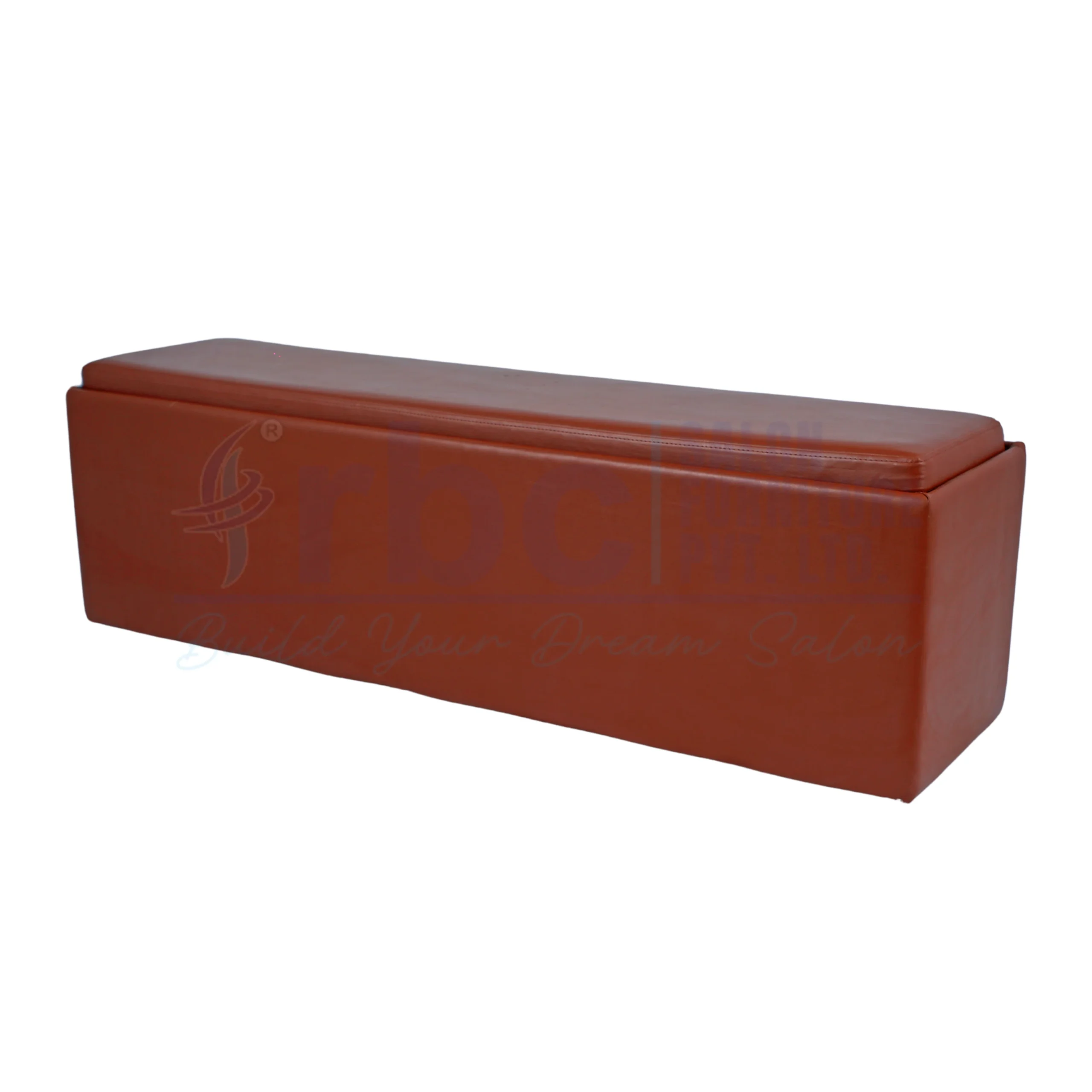RBC 500 Tan Brown Leatherette Upholstered Salon Waiting Bench Couch
