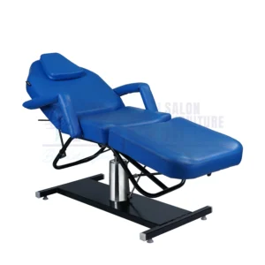RBC 504 Blue Leatherette Reclining Hydraulic Facial Spa Treatment Chair Bed with Black Metal Base
