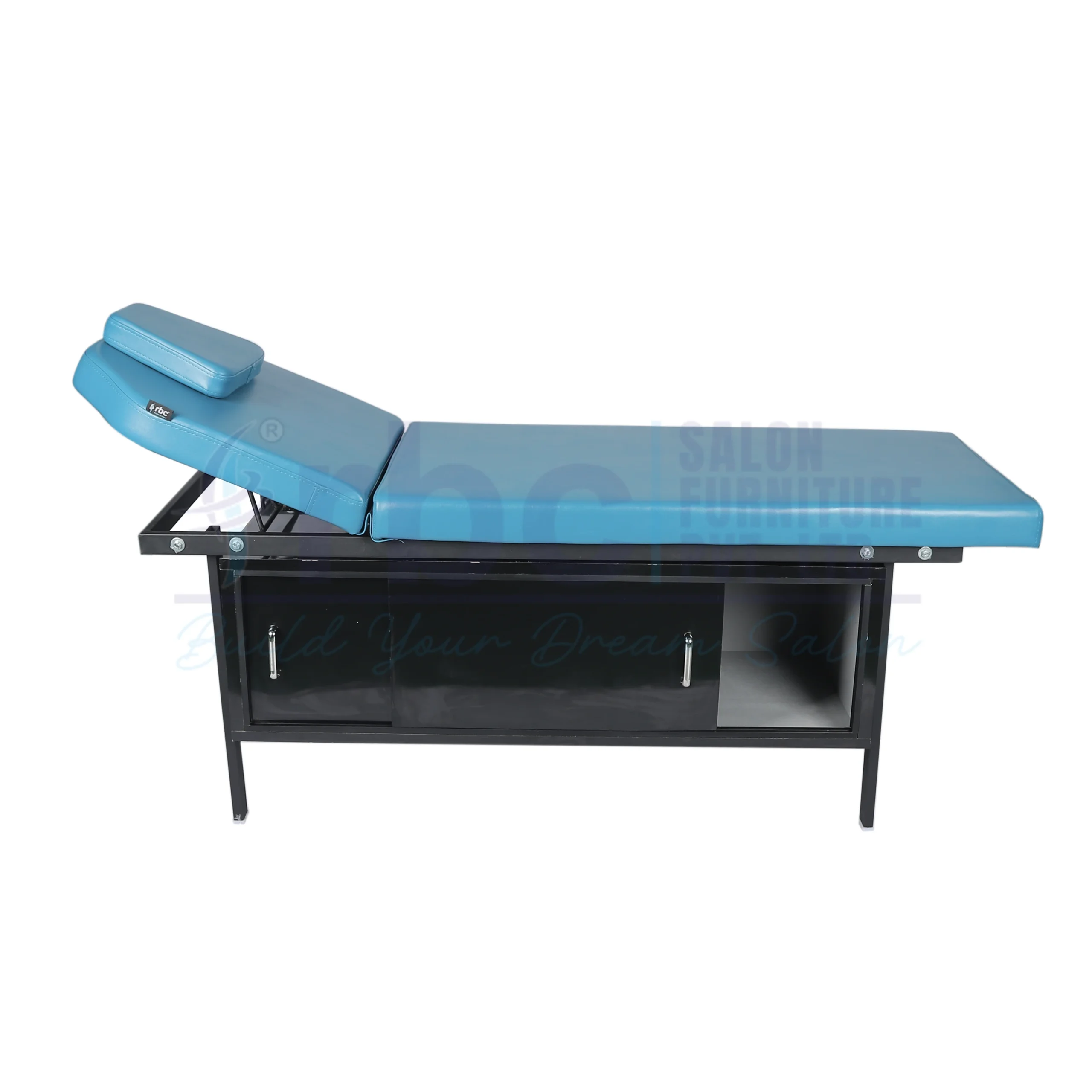 rbc 510 blue metal spa bed with sliding cabinet t
