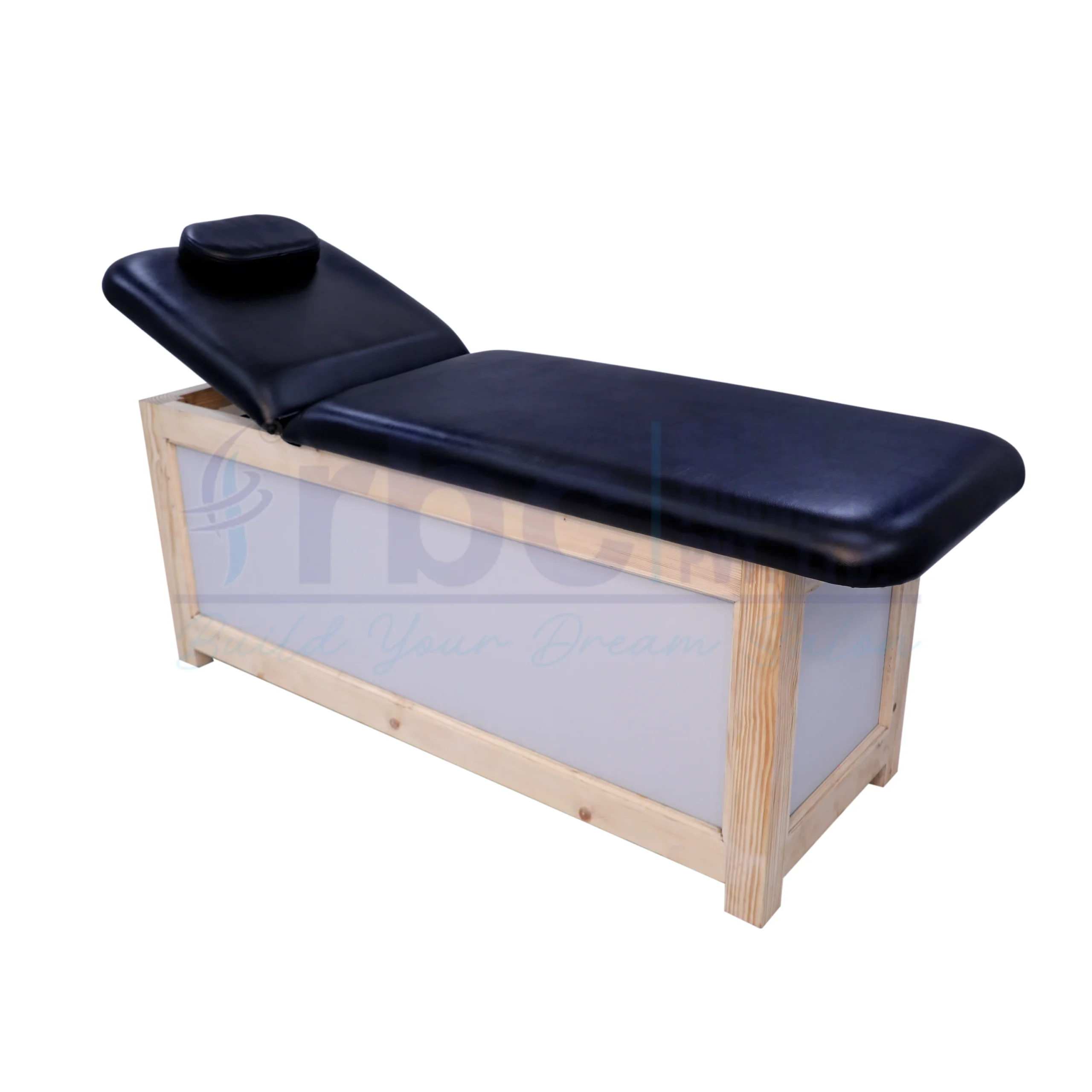 rbc 512 black wooden spa bed with sliding cabinet l