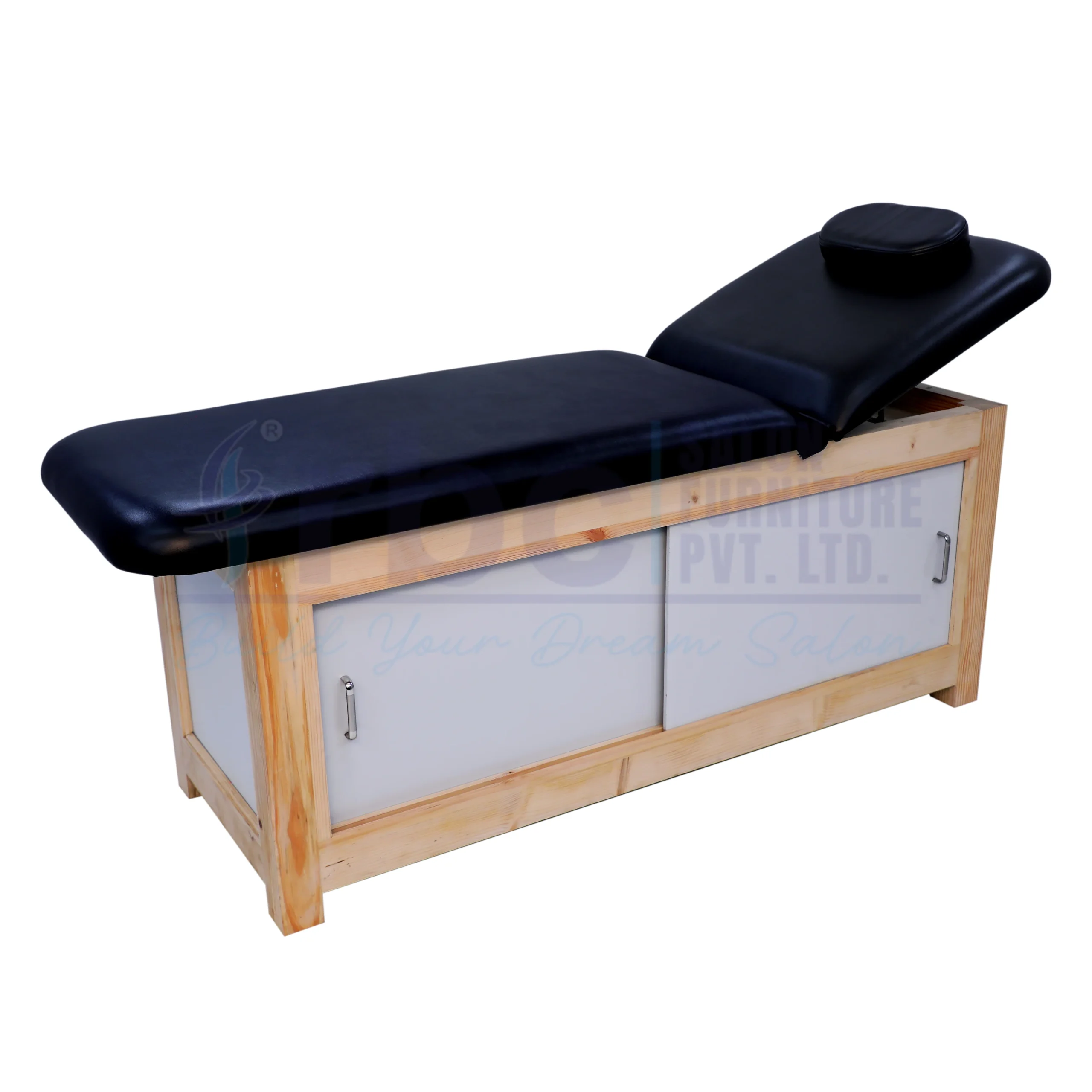 rbc 512 black wooden spa bed with sliding cabinet s