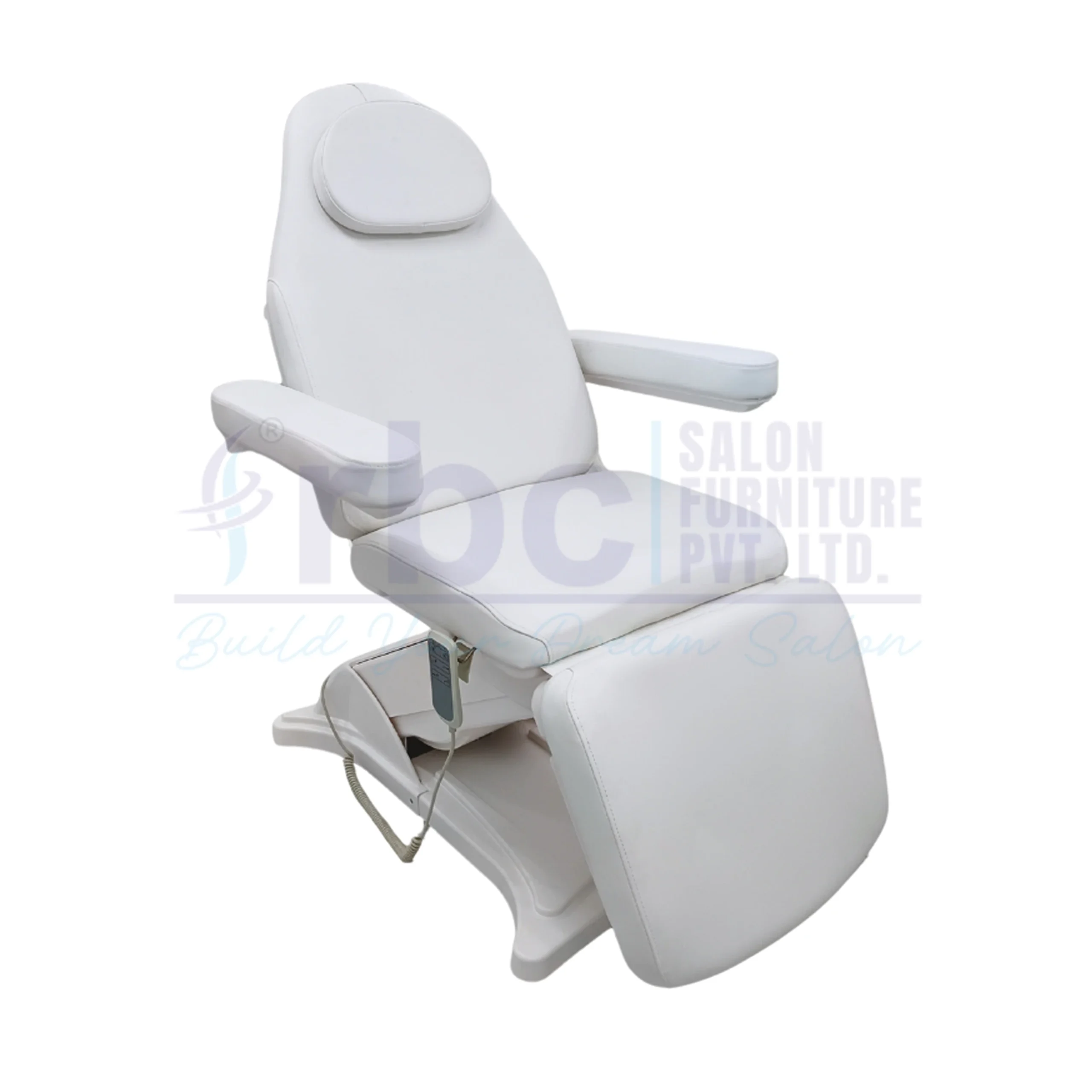 rbc 514 white electric facial spa chair upright view