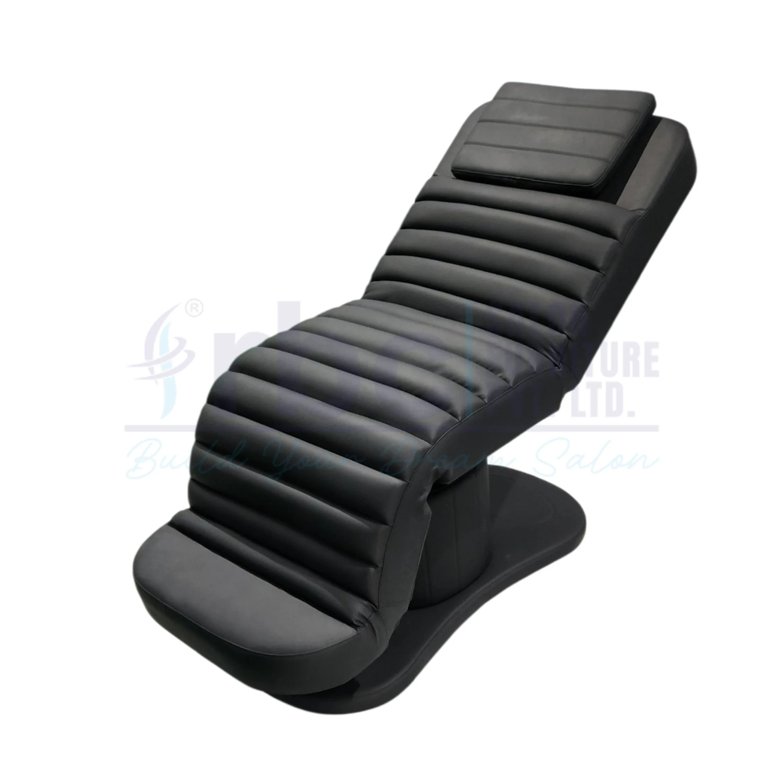 Home RBC 518 Black Electric Motorized Facial Treatment Bed with Remote Control and Channel Tufted Cushion
