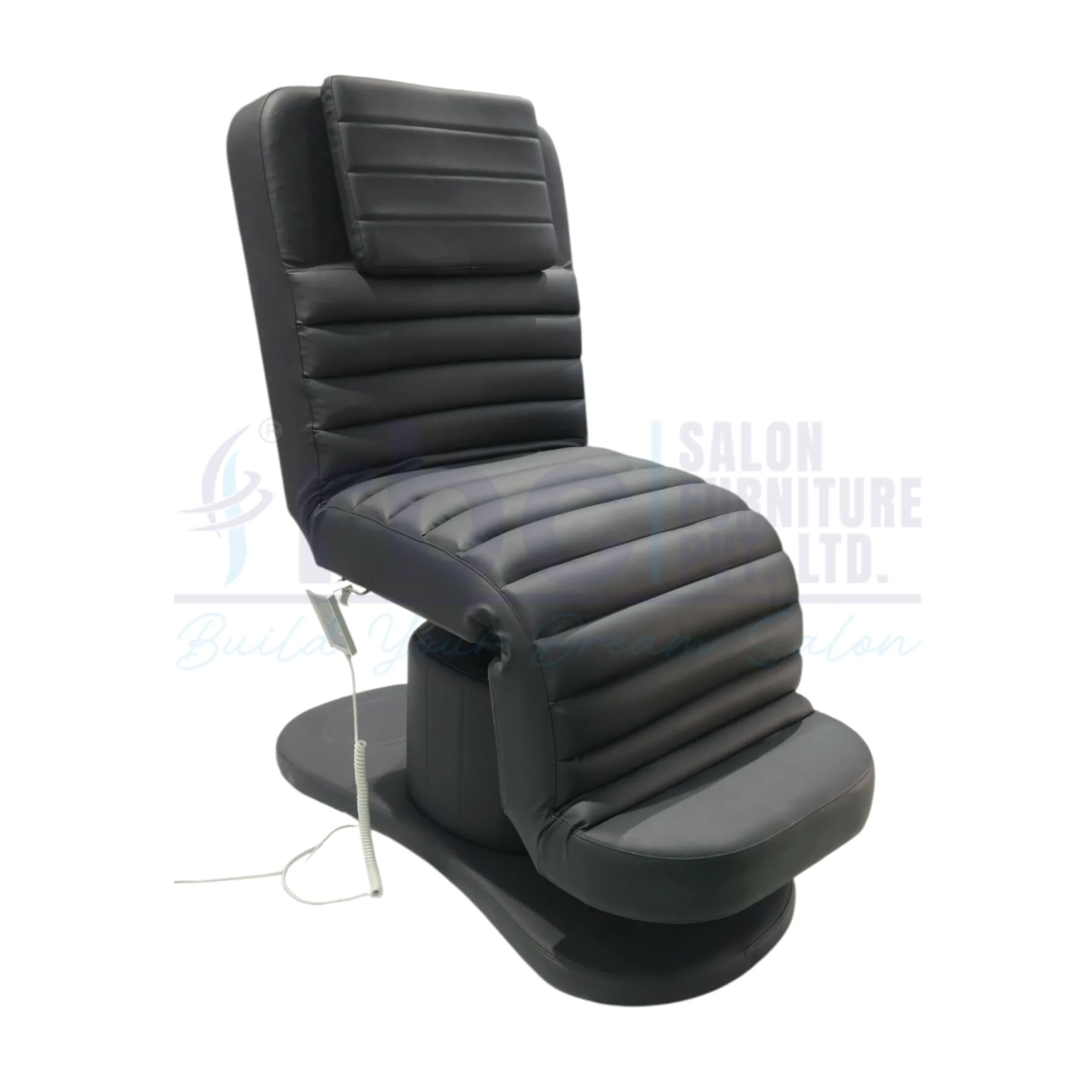 Home RBC 518 Black Electric Motorized Facial Treatment Bed with Remote Control and Channel Tufted Cushion