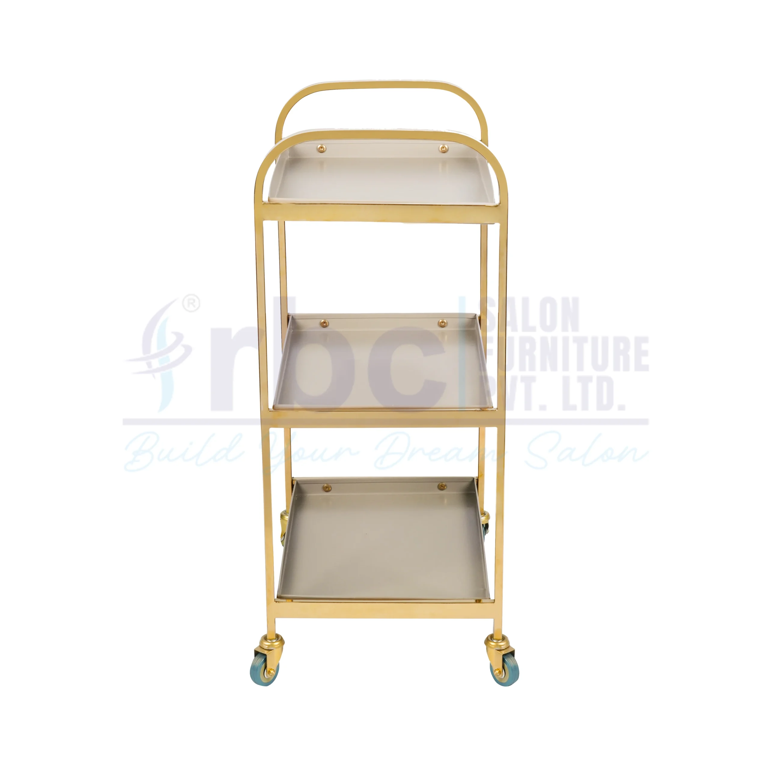 rbc 82 luxury 3 tier gold metal salon utility trolley cart l