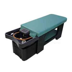 RBC 934 Teal Green Korean Head Spa Bed with Black Ribbed Cabinet and Water Circulation Basin