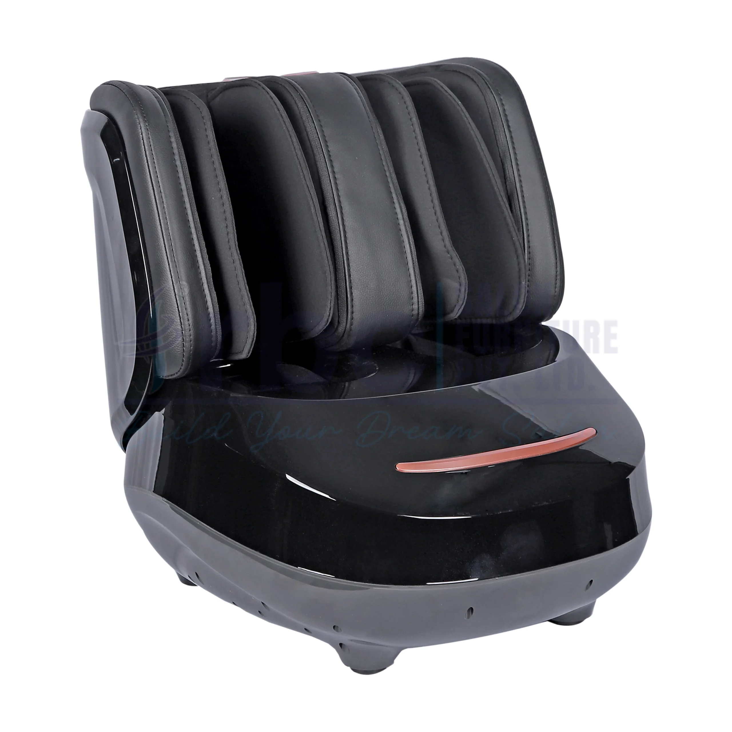 RBC F02 B All Black Electric Foot and Calf Massager with Rose Gold Accent Line and Dual Foot Slots